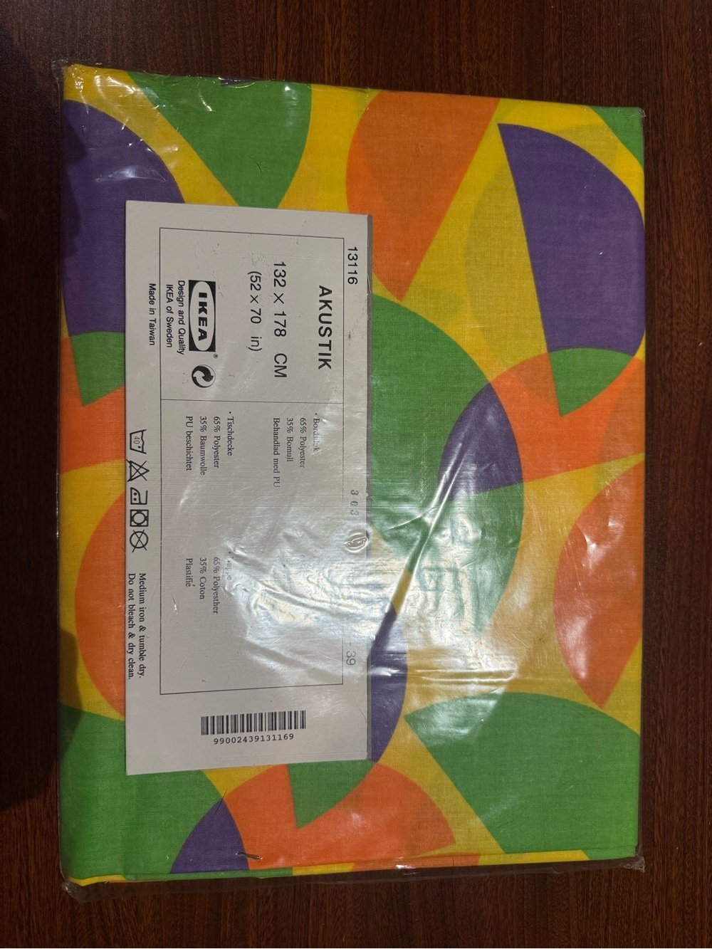 Vintage Ikea Akustik Retro Tablecloth 52" x 70" New